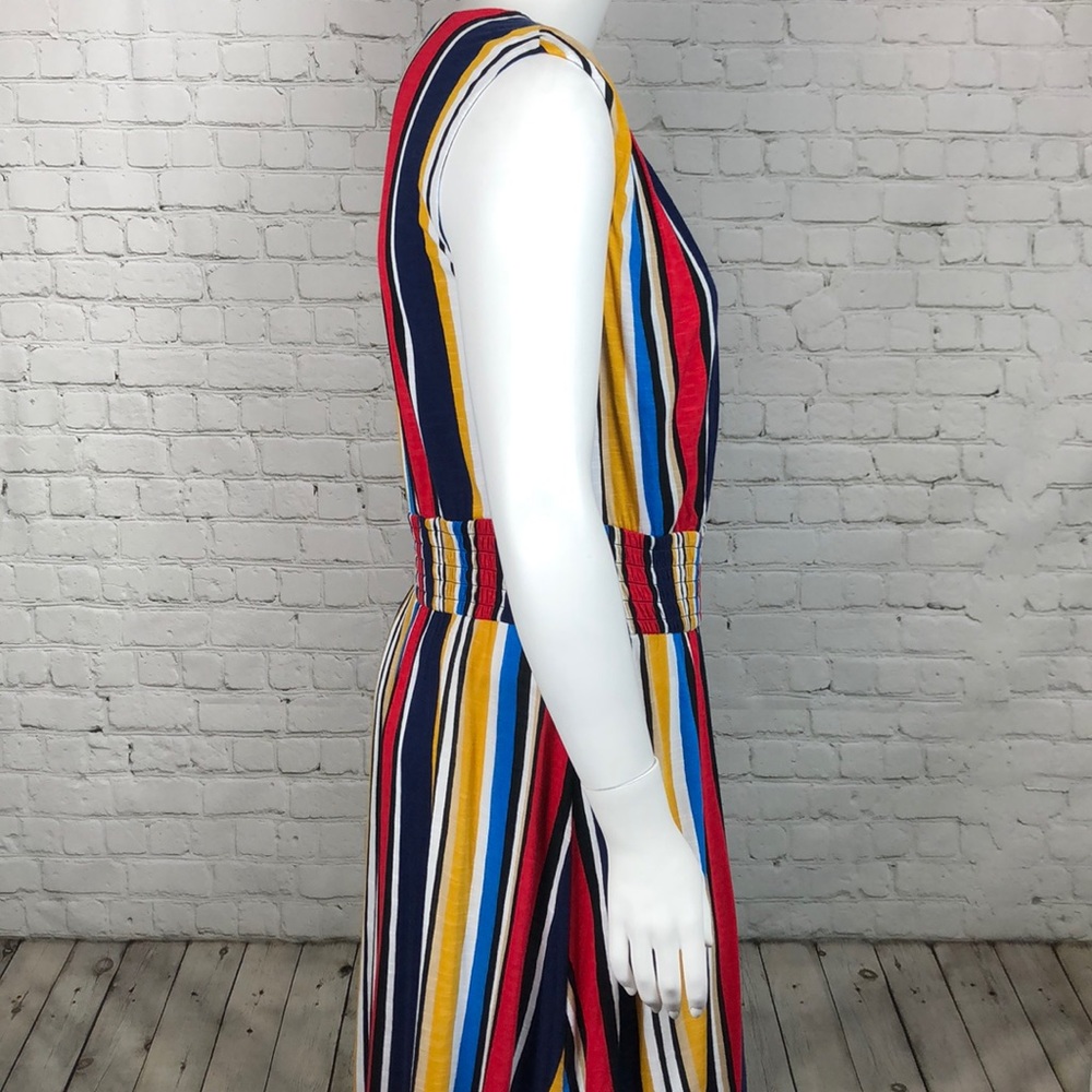 0X 2X 3X INC Colorful Striped Surplice Maxi Dress - Picture 5 of 6